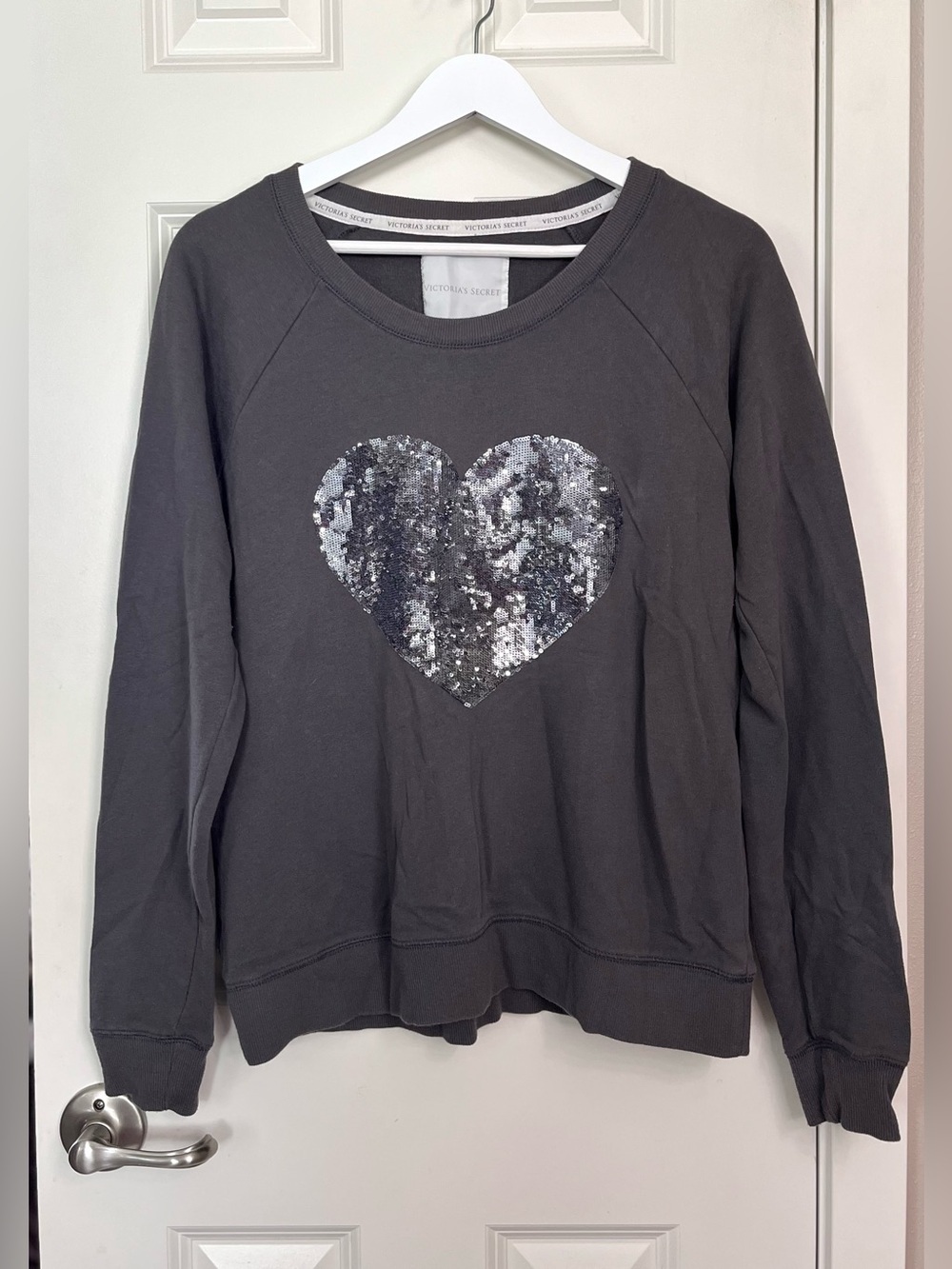 Victoria's Secret Sequin Heart Crewneck Sweatshirt